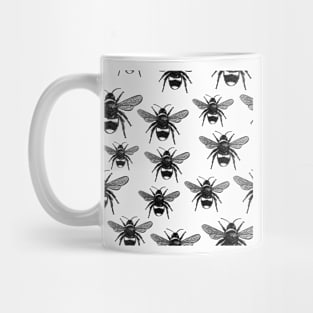 Bees Black and White Pattern Mug